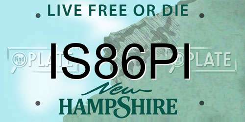 IS86PI New Hampshire License Plate