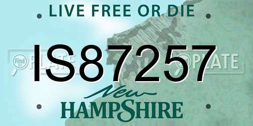 IS87257 New Hampshire License Plate