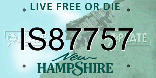 IS87757 New Hampshire License Plate