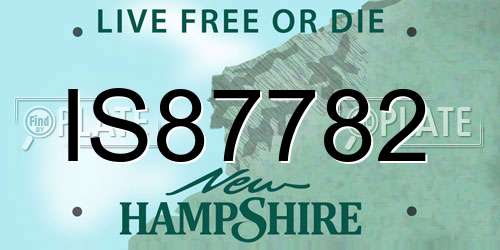 IS87782 New Hampshire License Plate