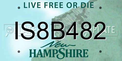 IS8B482 New Hampshire License Plate