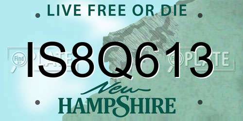 IS8Q613 New Hampshire License Plate