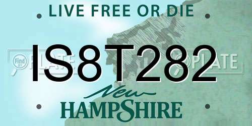 IS8T282 New Hampshire License Plate