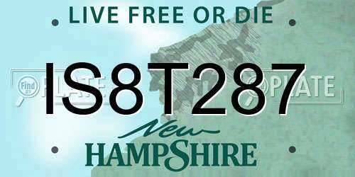 IS8T287 New Hampshire License Plate