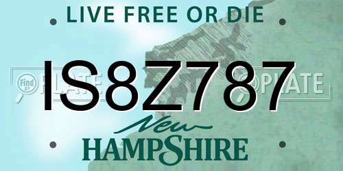 IS8Z787 New Hampshire License Plate