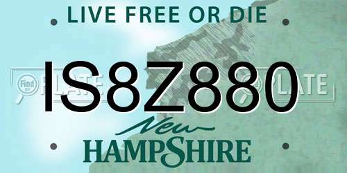 IS8Z880 New Hampshire License Plate