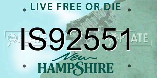 IS92551 New Hampshire License Plate