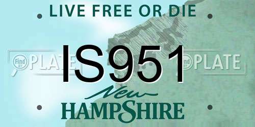 IS951 New Hampshire License Plate