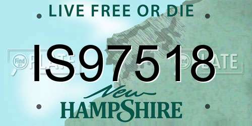 IS97518 New Hampshire License Plate