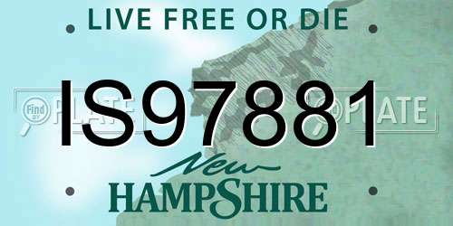 IS97881 New Hampshire License Plate