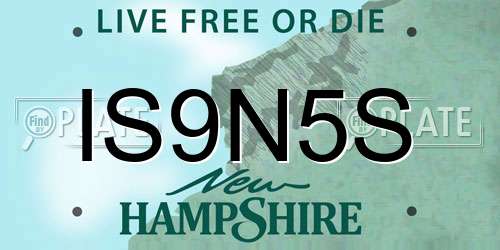 IS9N5S New Hampshire License Plate