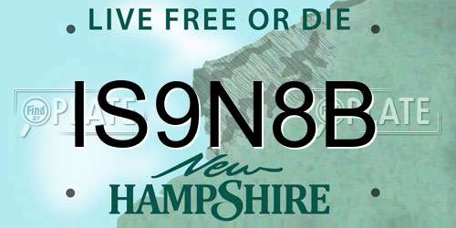 IS9N8B New Hampshire License Plate