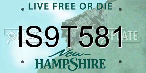 IS9T581 New Hampshire License Plate