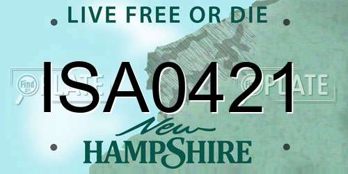 ISA0421 New Hampshire License Plate