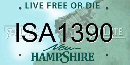 ISA1390 New Hampshire License Plate