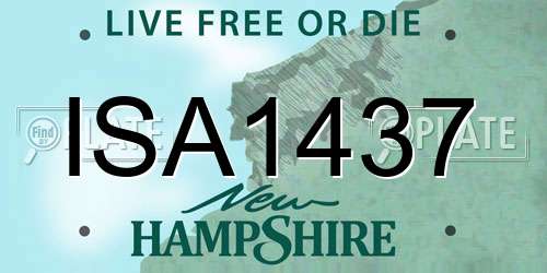 ISA1437 New Hampshire License Plate