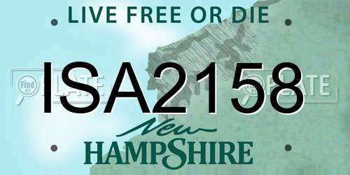 ISA2158 New Hampshire License Plate