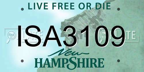 ISA3109 New Hampshire License Plate