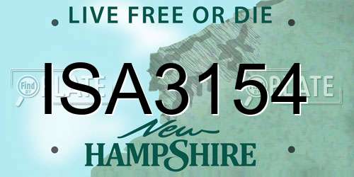 ISA3154 New Hampshire License Plate