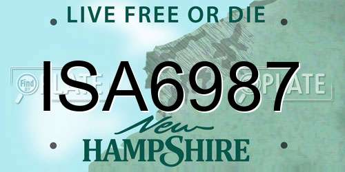 ISA6987 New Hampshire License Plate
