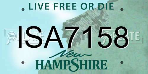 ISA7158 New Hampshire License Plate