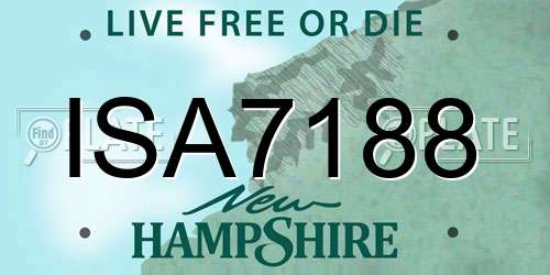 ISA7188 New Hampshire License Plate