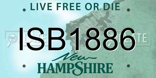 ISB1886 New Hampshire License Plate