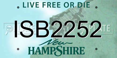 ISB2252 New Hampshire License Plate
