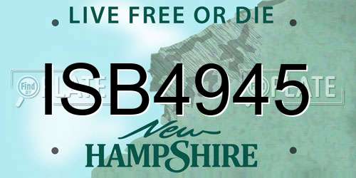 ISB4945 New Hampshire License Plate