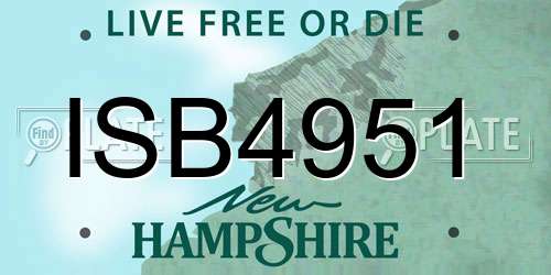 ISB4951 New Hampshire License Plate