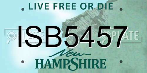 ISB5457 New Hampshire License Plate
