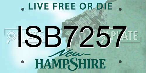 ISB7257 New Hampshire License Plate