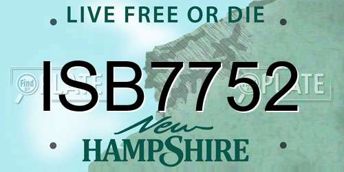 ISB7752 New Hampshire License Plate