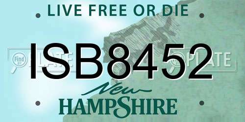 ISB8452 New Hampshire License Plate