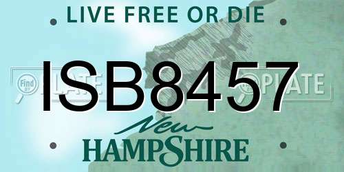 ISB8457 New Hampshire License Plate