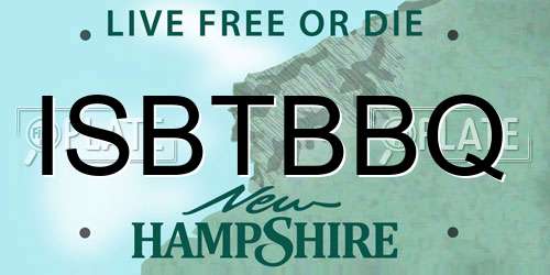 ISBTBBQ New Hampshire License Plate