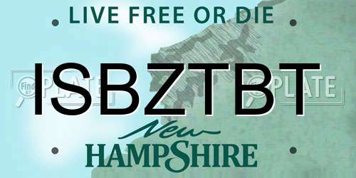 ISBZTBT New Hampshire License Plate