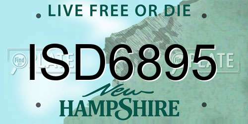 ISD6895 New Hampshire License Plate
