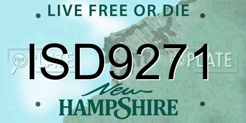 ISD9271 New Hampshire License Plate