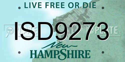 ISD9273 New Hampshire License Plate