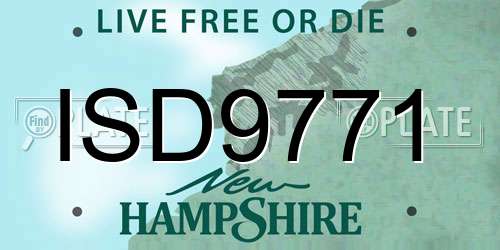 ISD9771 New Hampshire License Plate