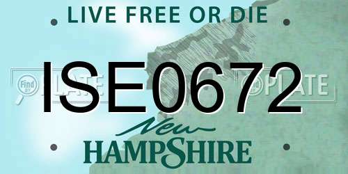 ISE0672 New Hampshire License Plate