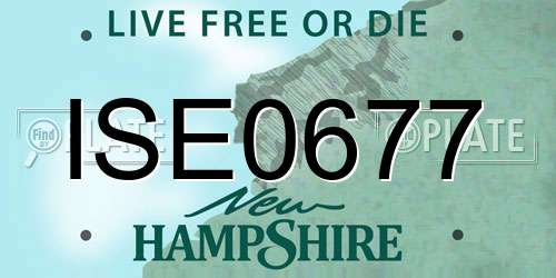 ISE0677 New Hampshire License Plate