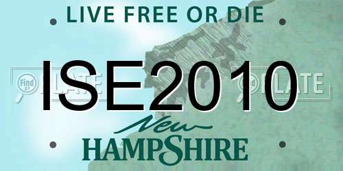 ISE2010 New Hampshire License Plate