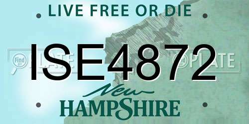 ISE4872 New Hampshire License Plate