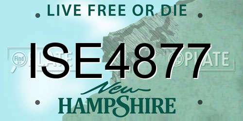 ISE4877 New Hampshire License Plate