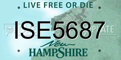 ISE5687 New Hampshire License Plate