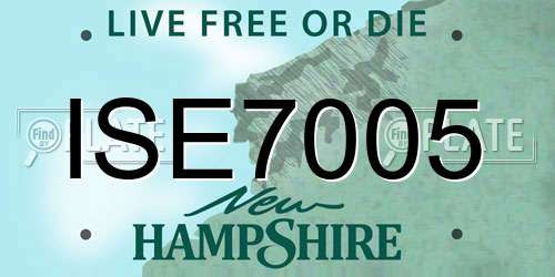 ISE7005 New Hampshire License Plate