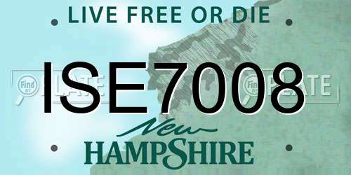 ISE7008 New Hampshire License Plate