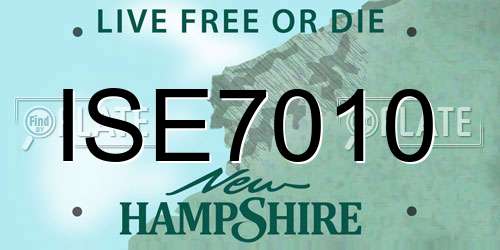 ISE7010 New Hampshire License Plate